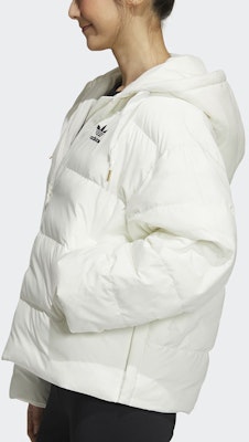 (W) アディダス オリジナルズ パッド入り フードジャケット 冬用アウター ホワイト GV4105 Details for (W) アディダス オリジナルズ パッド入り フードジャケット 冬用アウター ホワイト GV4105