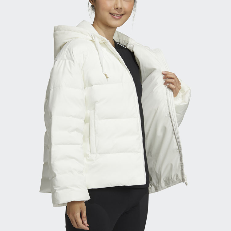 Sizing (W) アディダス オリジナルズ パッド入り フードジャケット 冬用アウター ホワイト GV4105