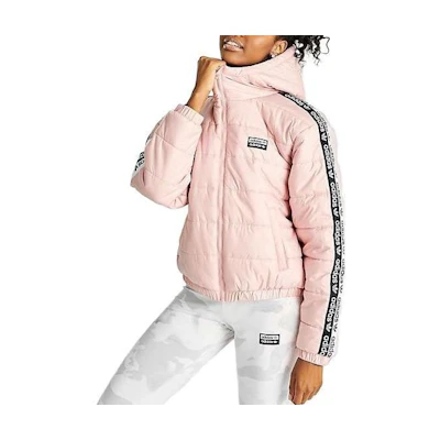 (Women) adidas Originals Pink Letter Printed Zip-Up Hoodie Jacket FJ6524