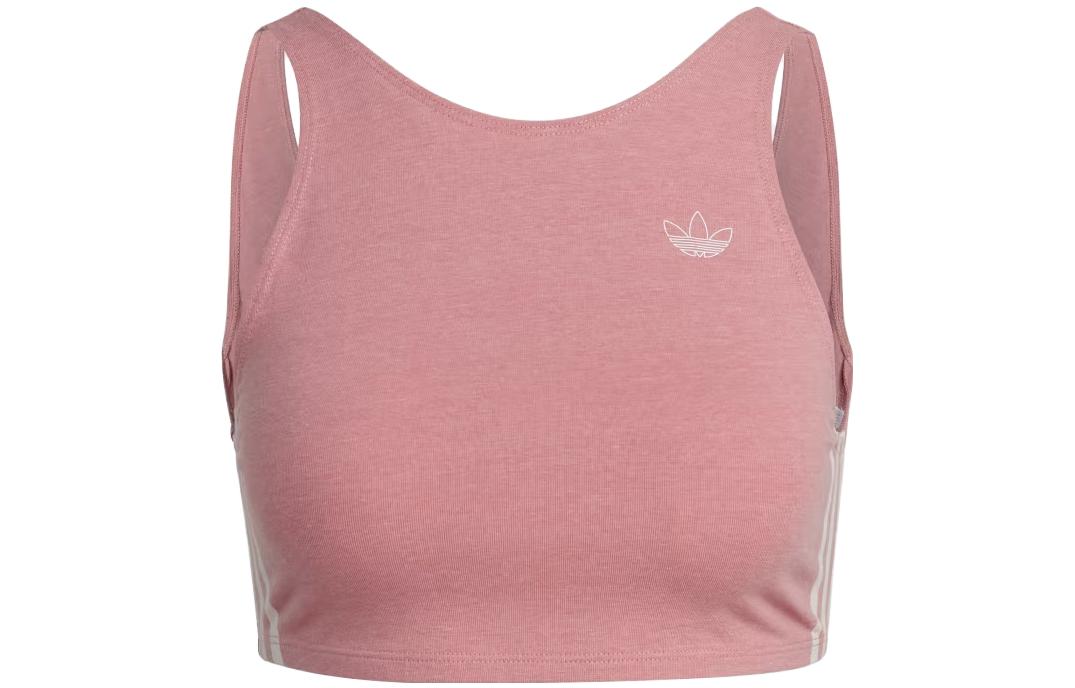 (Women) adidas Originals Pink Sleeveless Fitted Crop Tank Top. GN4383