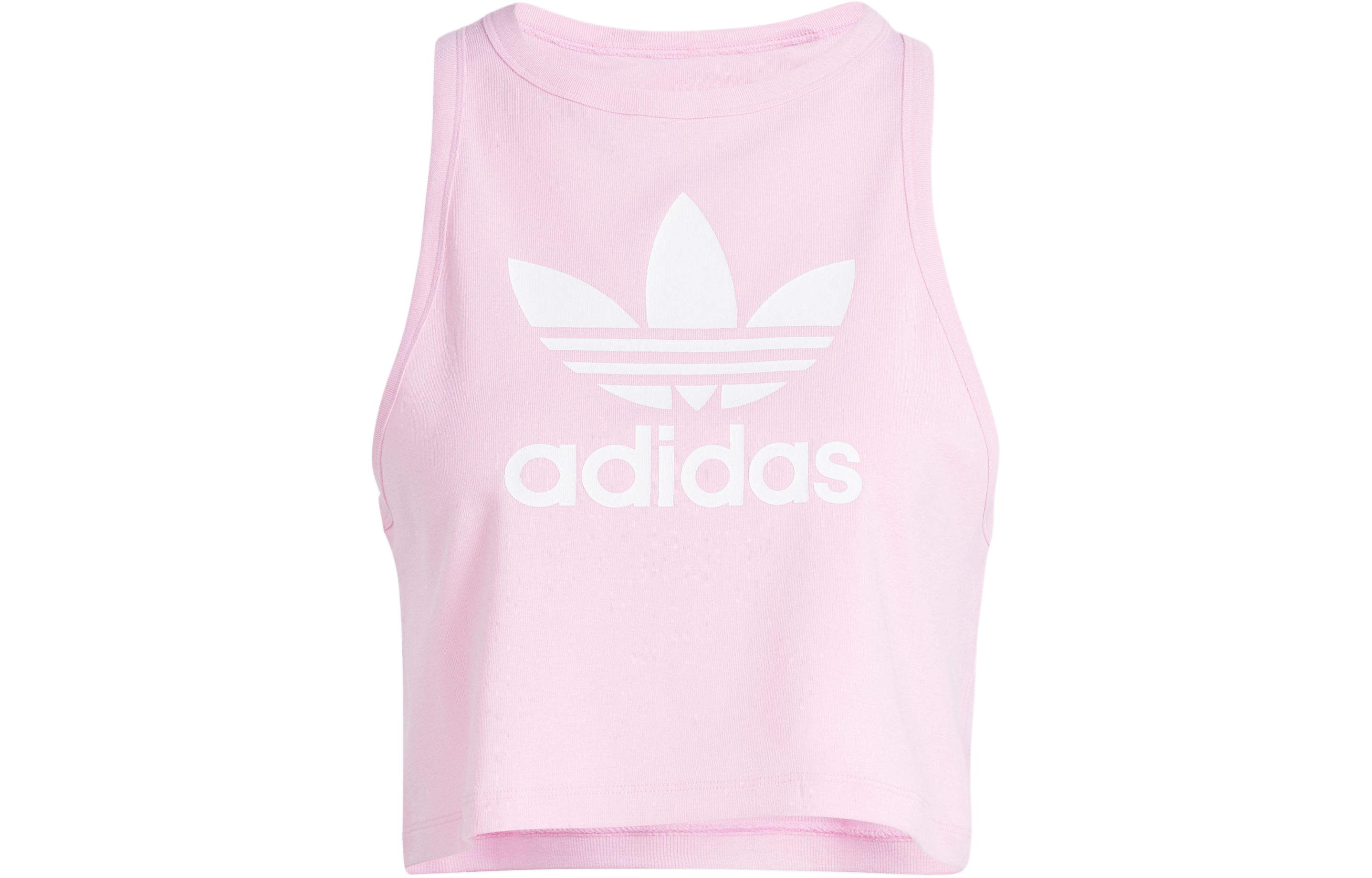 (Women) adidas Originals Pink Sleeveless Tank Top with Logo Print. IP0682