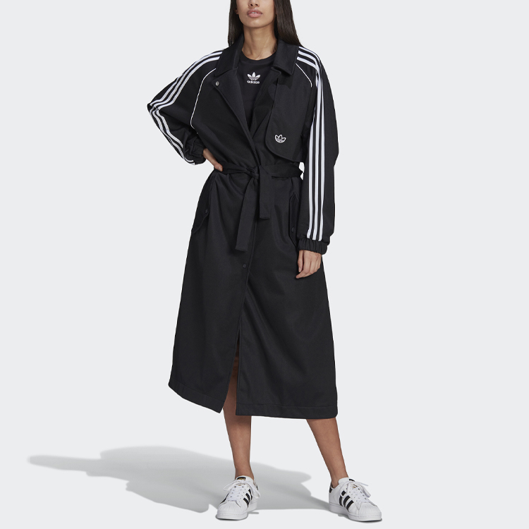 Shop (W) 阿迪达斯 Originals PRIMEBLUE 中长款风衣 黑色 GM5367