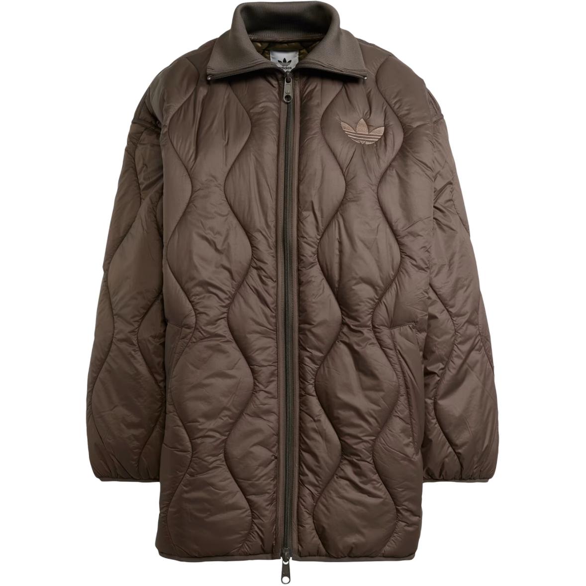 (Women) adidas Originals Quilted Mid-Length Jacket Shadow Olive Fashion Coat IW5863