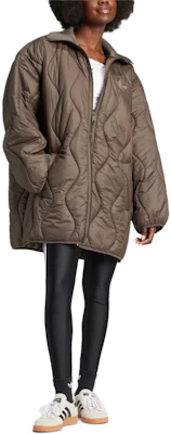 (W) adidas Originals 中長版菱格外套 陰影橄欖時尚風衣 IW5863 Purchase (W) adidas Originals 中長版菱格外套 陰影橄欖時尚風衣 IW5863