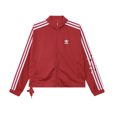 (Women) adidas Originals Red Heart Embroidered Track Jacket with Side Drawstrings GK7173