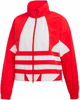 (Women) adidas Originals Red Retro LRG Logo Track Jacket with Stand Collar FM2585 (Women) adidas Originals Red Retro LRG Logo Track Jacket with Stand Collar FM2585
