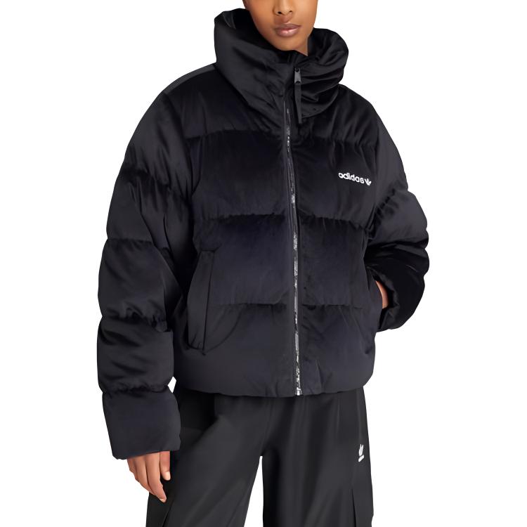 Lookbook (W) アディダスオリジナルズ リジェンダウンベルベットパファージャケット ブラック IW8439