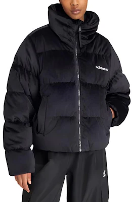 (W) アディダスオリジナルズ リジェンダウンベルベットパファージャケット ブラック IW8439 Lookbook (W) アディダスオリジナルズ リジェンダウンベルベットパファージャケット ブラック IW8439