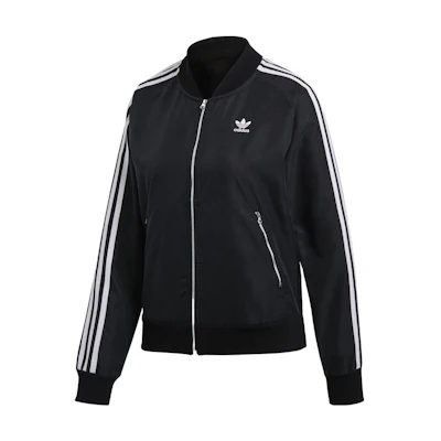 (Women) adidas Originals Retro American Striped Logo Track Jacket Black DP8584