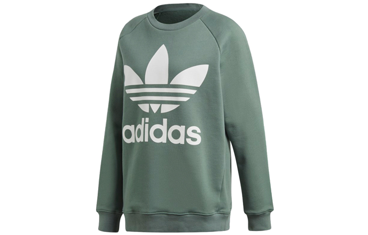 (Women) adidas Originals Retro Logo Pullover Sweatshirt Green DH3128