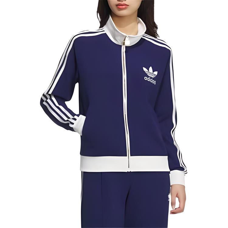 (Women) adidas Originals Retro Track Jacket Navy/Off-White Striped Zip-Up JX2802 圖 3