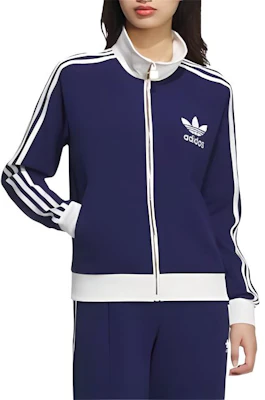 (Women) adidas Originals Retro Track Jacket Navy/Off-White Striped Zip-Up JX2802 Lookbook (Women) adidas Originals Retro Track Jacket Navy/Off-White Striped Zip-Up JX2802
