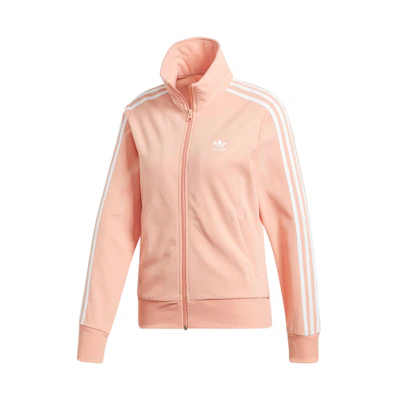 (Women) adidas Originals Retro Track Jacket Orange Pink Full-Zip with Textured Design DV2564