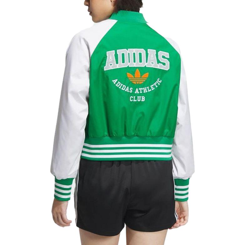Shop (W) Chaqueta adidas Originals Retro Zip Verde con Bloques de Color y Rayas. IU4769