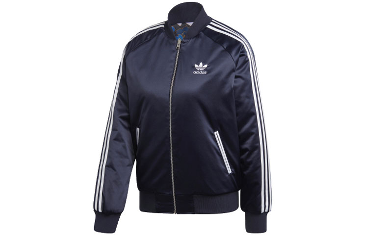 (Women) adidas Originals Reversible CNY Floral Bomber Jacket Navy Blue FU1723