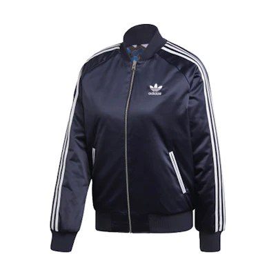 (Women) adidas Originals Reversible CNY Floral Bomber Jacket Navy Blue FU1723