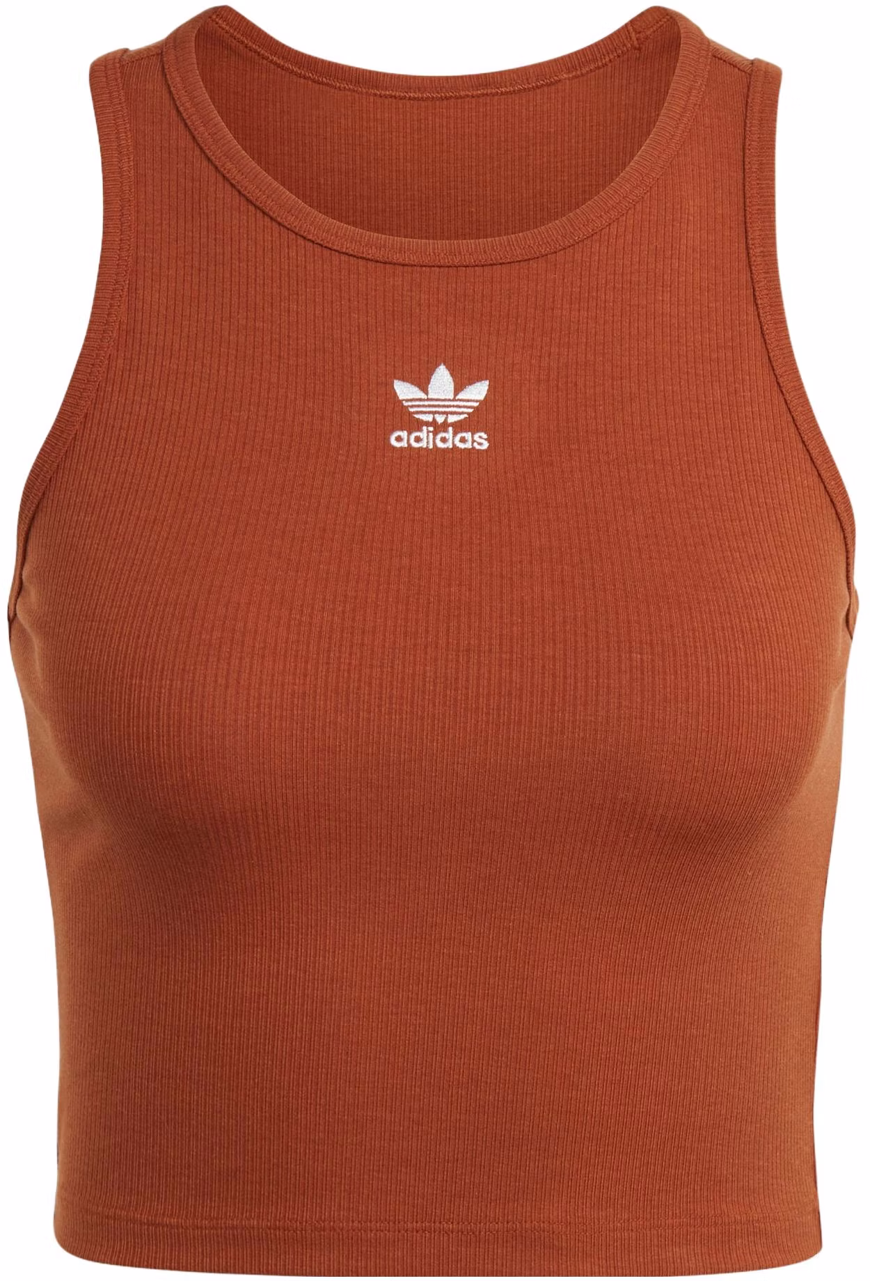 women-adidas-originals-ribbed-tank-top-rust-gray-spice-series-logo-embroidery-il-9627