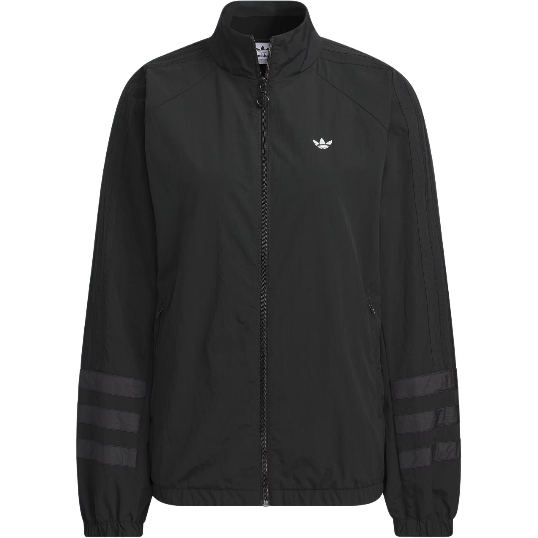 (Women) adidas Originals Ruched Track Top Jacket Black/White JD6385