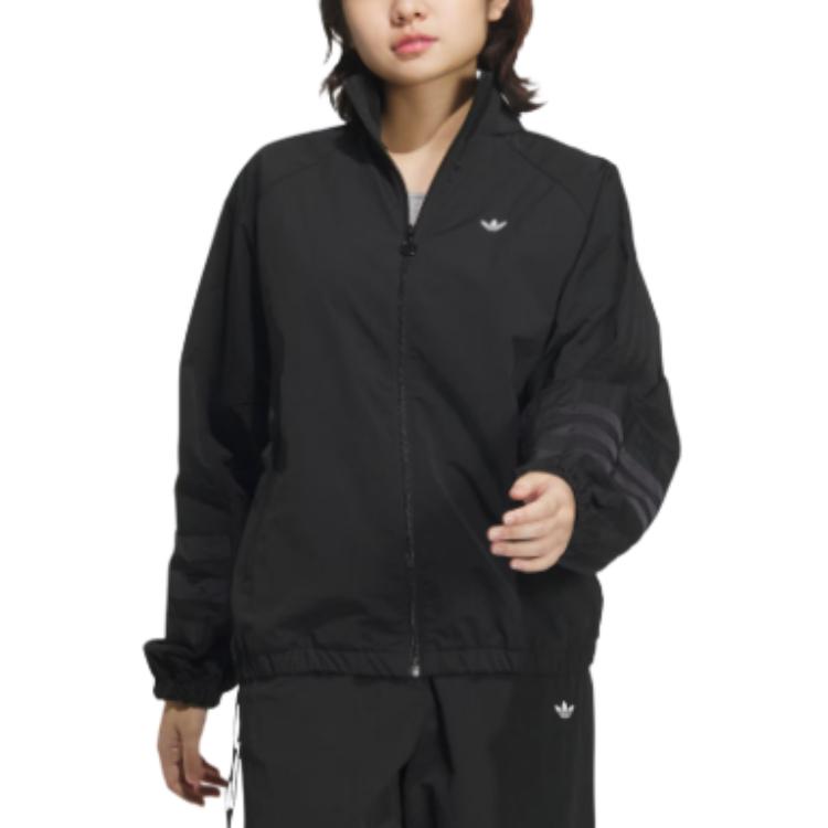 (Women) adidas Originals Ruched Track Top Jacket Black/White JD6385 圖 3