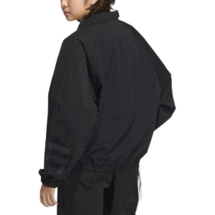 (Women) adidas Originals Ruched Track Top Jacket Black/White JD6385 圖 4