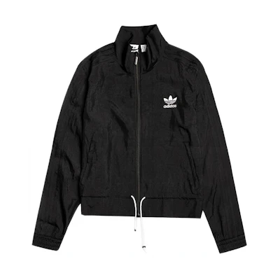 (Women) adidas Originals Ruffle Track Top Cropped Jacket Black ED4741