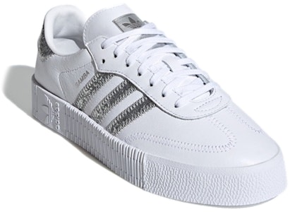 adidas originals Samba rose 防滑平衡耐磨 低筒 板鞋 女式 白銀 Lookbook adidas originals Samba rose 防滑平衡耐磨 低筒 板鞋 女式 白銀