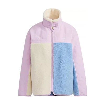 (Women) adidas Originals Sherpa Colorblock Retro Sport Jacket - Pink HE6587