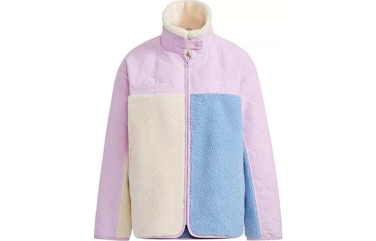 (Women) adidas Originals Sherpa Colorblock Retro Sport Jacket - Pink HE6587 圖 2