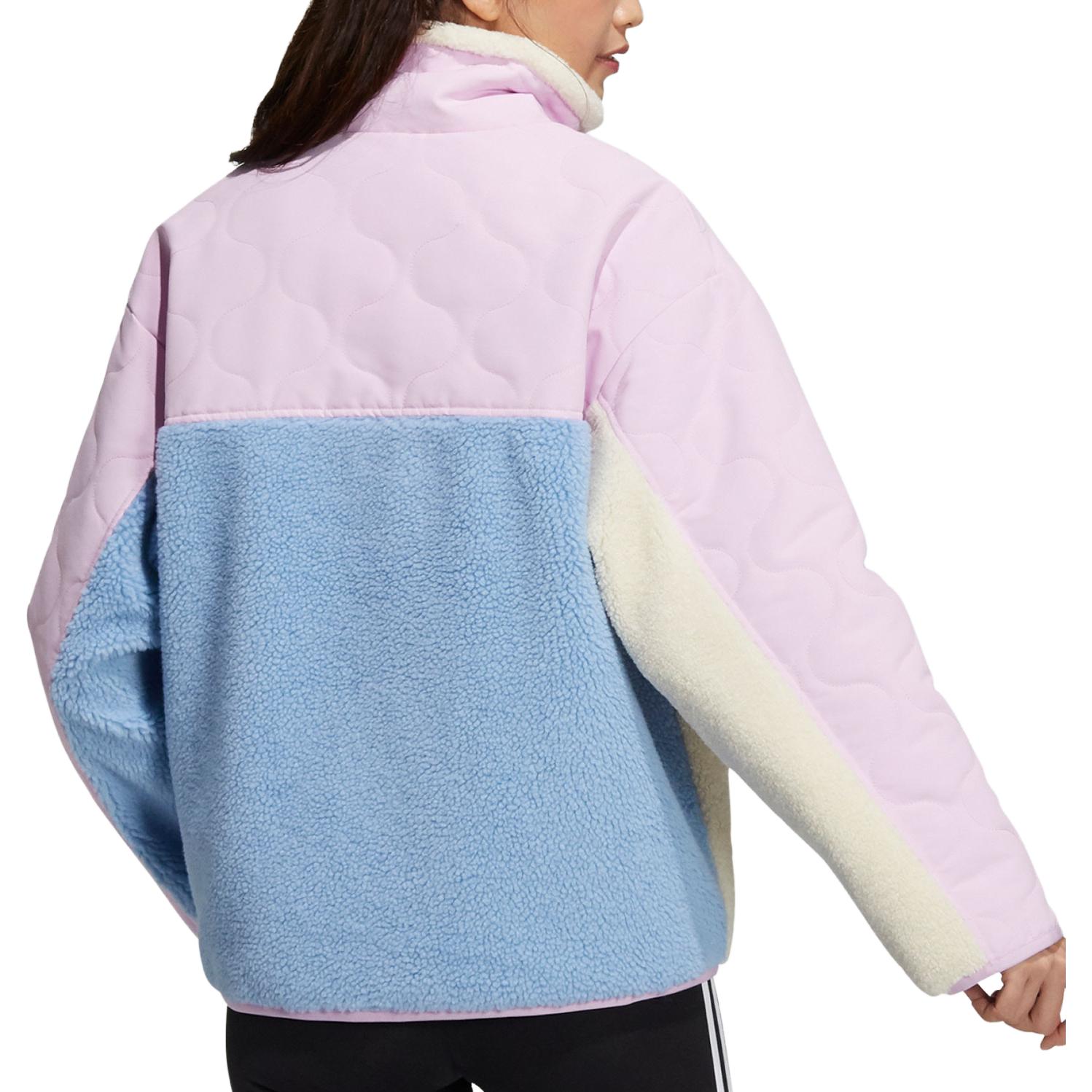 (Women) adidas Originals Sherpa Colorblock Retro Sport Jacket - Pink HE6587 圖 4