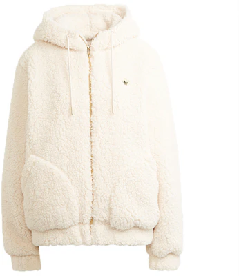 (Women) adidas Originals Sherpa Fleece Hoodie Jacket Winter Off-White HG6677 Order (Women) adidas Originals Sherpa Fleece Hoodie Jacket Winter Off-White HG6677
