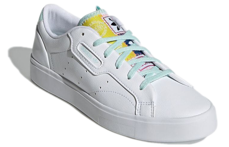 (W) adidas Originals Sleek 'White Blue Yellow' 圖 3