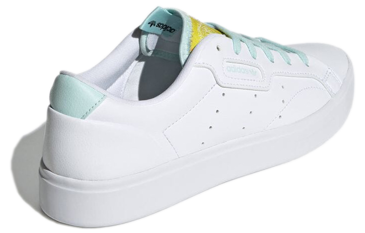 (W) adidas Originals Sleek 'White Blue Yellow' 圖 4