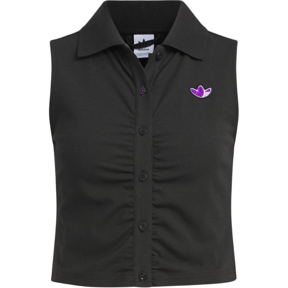 (Women) adidas Originals Sleeveless Polo Tank Top Black JM2709