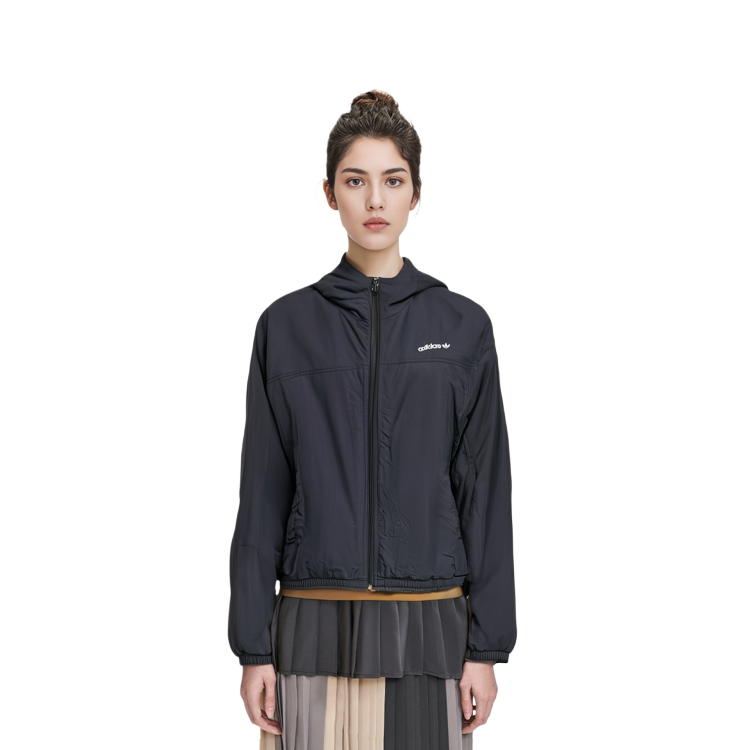 (Women) adidas Originals Solid Logo Zip-Up Hoodie Jacket Black H22844 圖 12