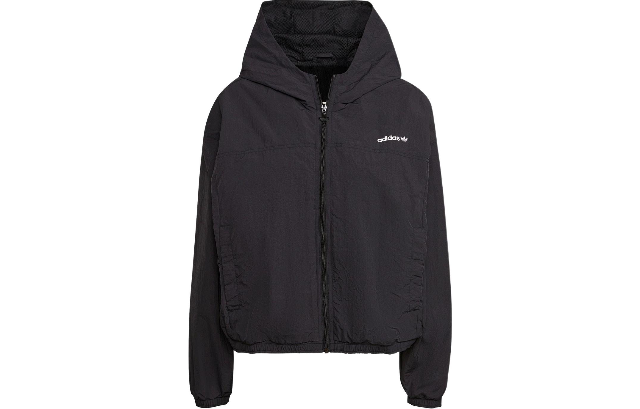 (Women) adidas Originals Solid Logo Zip-Up Hoodie Jacket Black H22844 圖 2