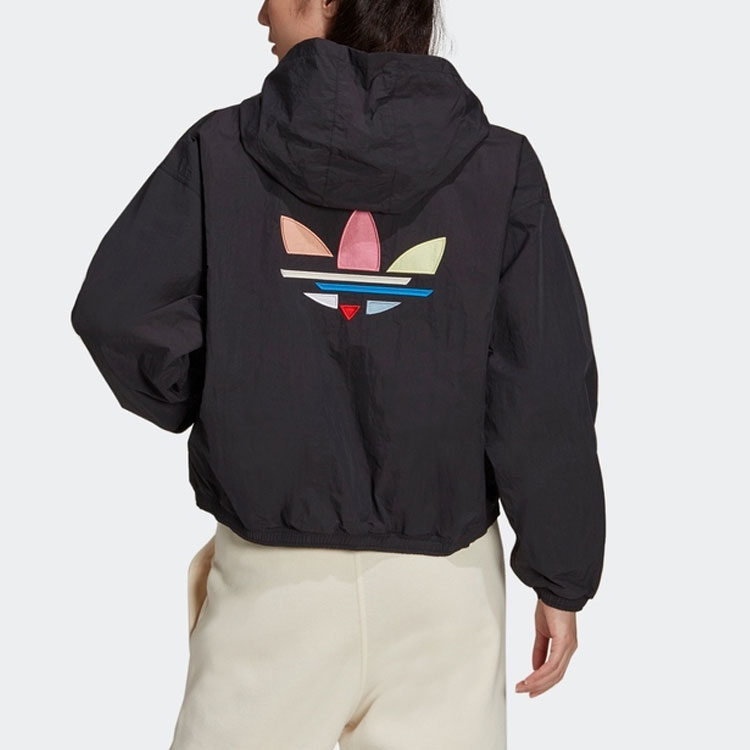 (Women) adidas Originals Solid Logo Zip-Up Hoodie Jacket Black H22844 圖 5