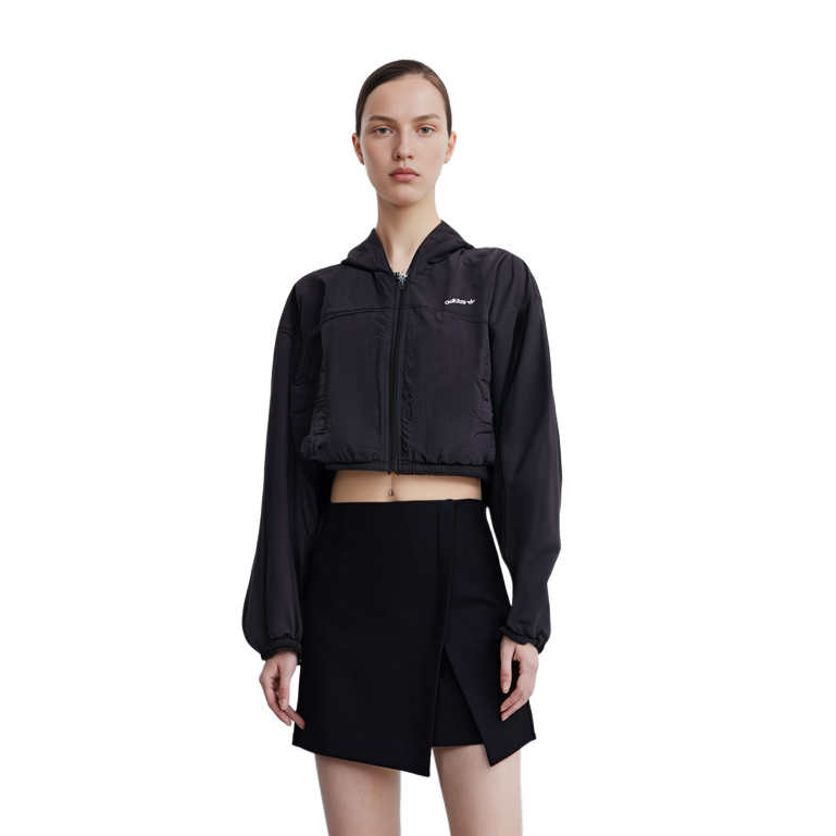 (Women) adidas Originals Solid Logo Zip-Up Hoodie Jacket Black H22844 圖 10