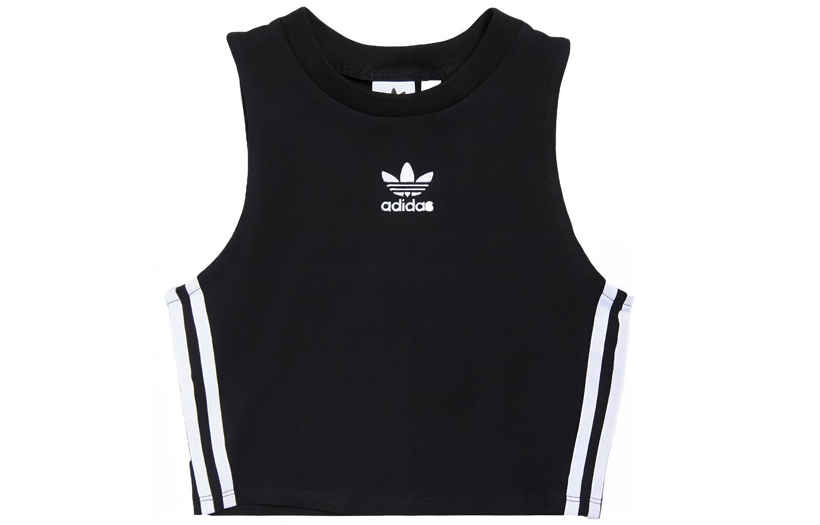 (Women) adidas Originals Spice Series Crop Tank Black Sleeveless Sports Top. CY4745