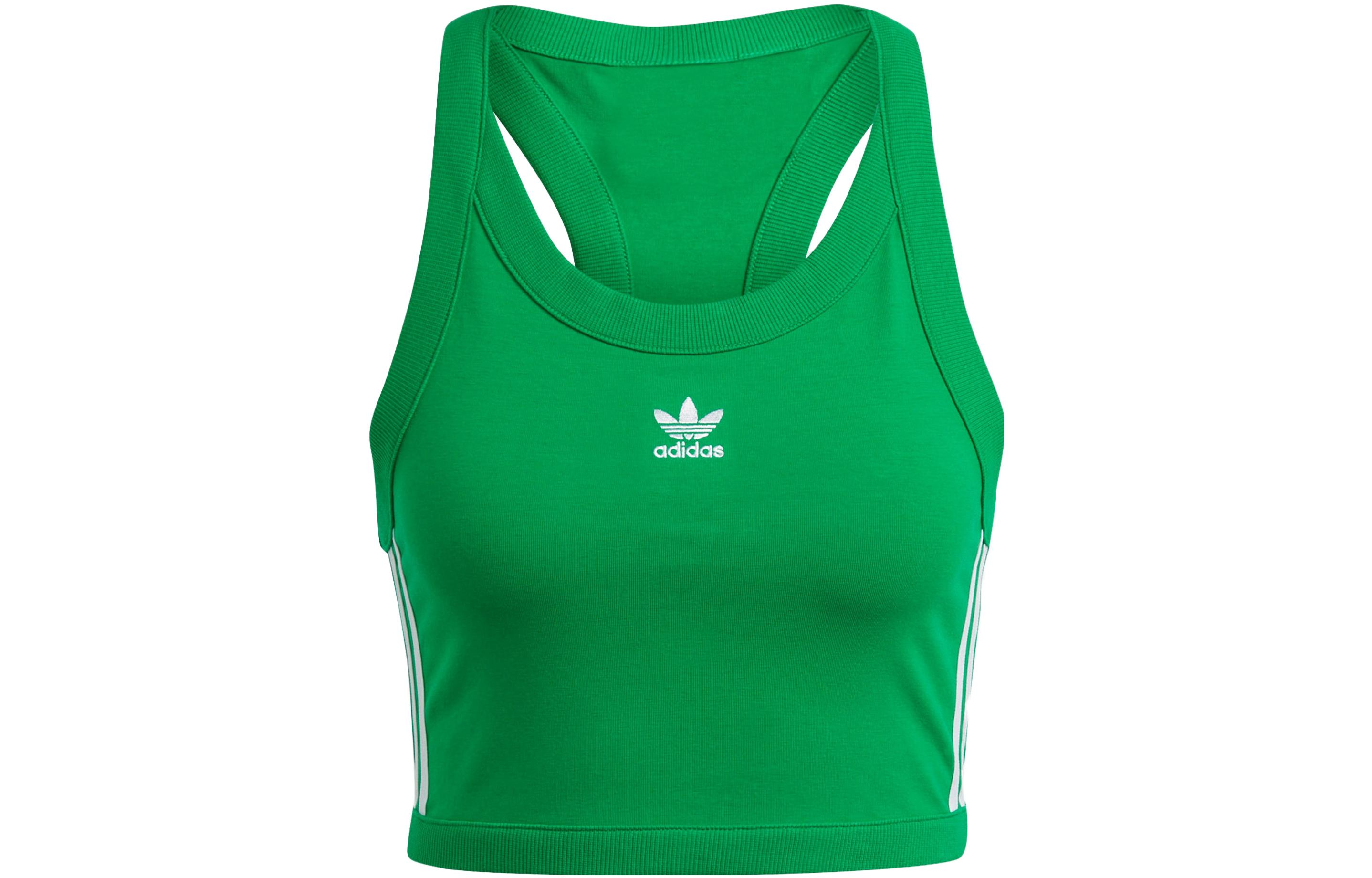 (Women) adidas Originals Spicy Series Green 3-Stripes Logo Tank Top IK6586