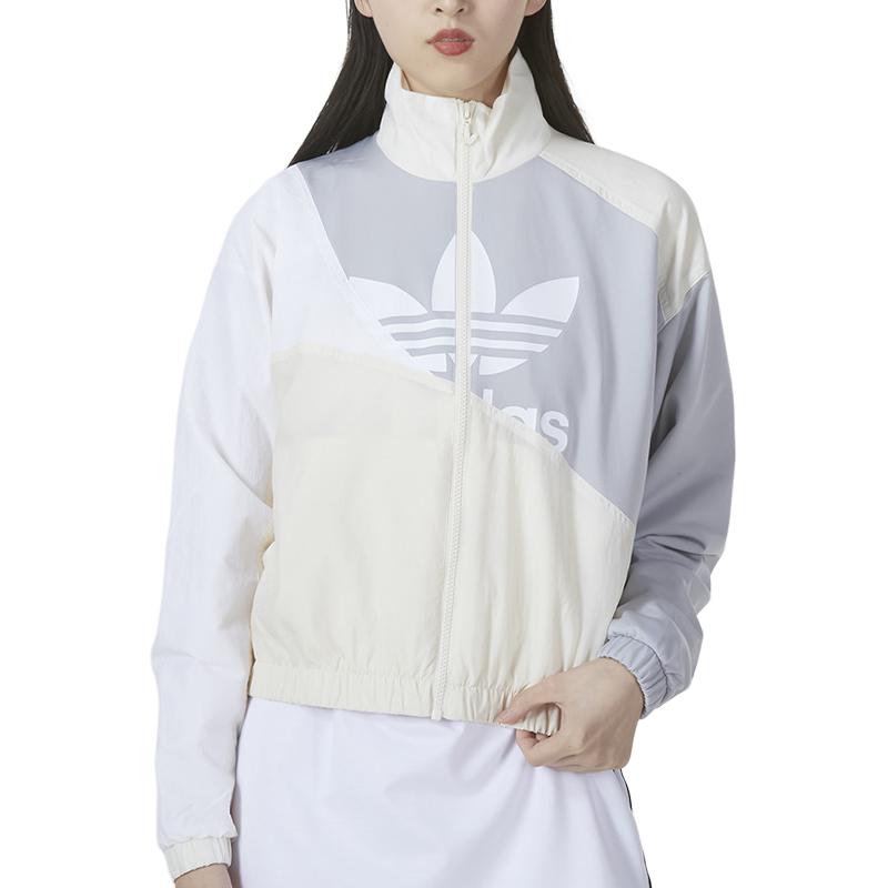 Shop (W) 아디다스 오리지널스 SS22 컬러블록 로고 트랙 자켓 옐로우 화이트 HC7054