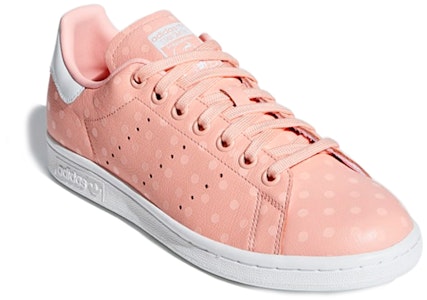 adidas originals StanSmith 低筒 板鞋 女款 珊瑚粉波點 Shop adidas originals StanSmith 低筒 板鞋 女款 珊瑚粉波點