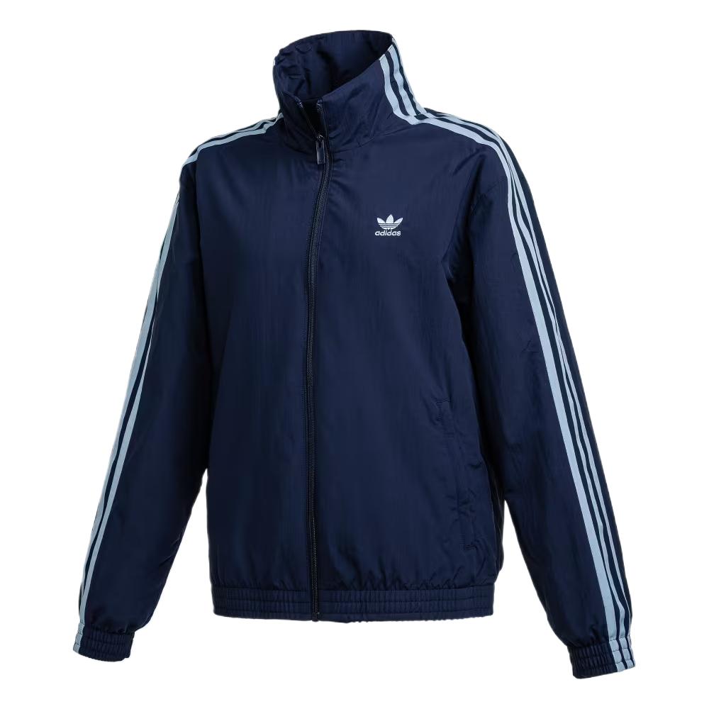 (Women) adidas Originals Stylish Striped Stand-Collar Jacket - Navy Blue JV9282