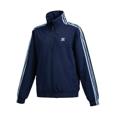 (Women) adidas Originals Stylish Striped Stand-Collar Jacket - Navy Blue JV9282