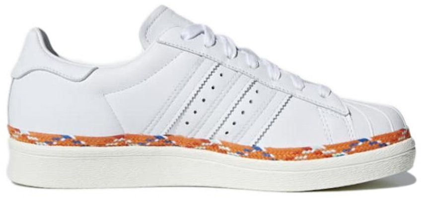 Women adidas Originals Superstar 80s White Orange AQ0872