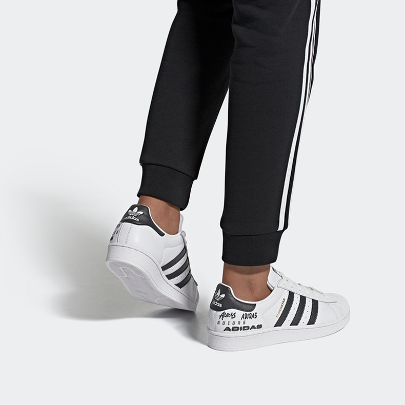 (W) adidas originals Superstar For Black/White/Golden 圖 7