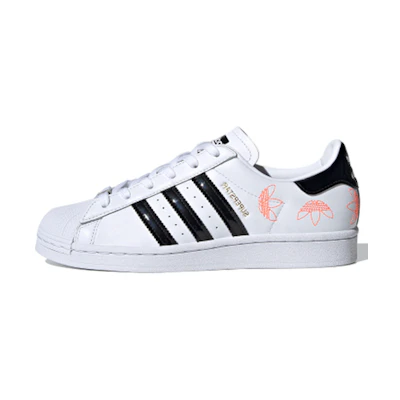 (W) adidas originals Superstar LOGO 'Black White'