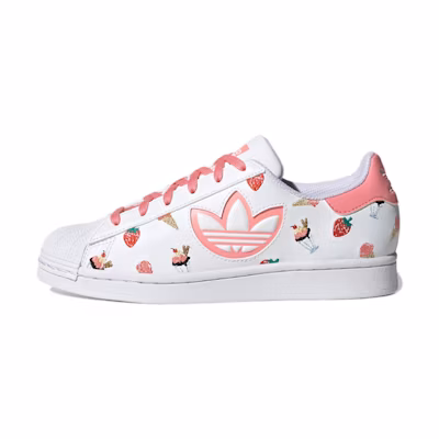 (W) adidas originals Superstar 'White Peach Pink'