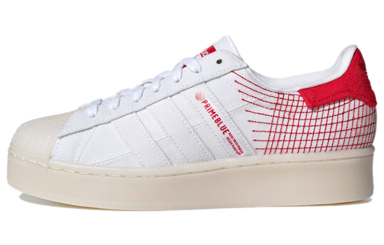 (W) adidas Originals Superstar Bold Primeblue 'White Red'