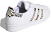 Shop adidas originals Superstar 斑馬紋 低筒 帆布鞋 女款 白色
