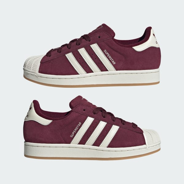 Sizing (W) Adidas Originals Superstar Sepatu Merah Marun/Putih Pudar. HQ4913